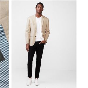 EXPRESS Slim Fit Khaki WoolLinen Blend Suit Jacket